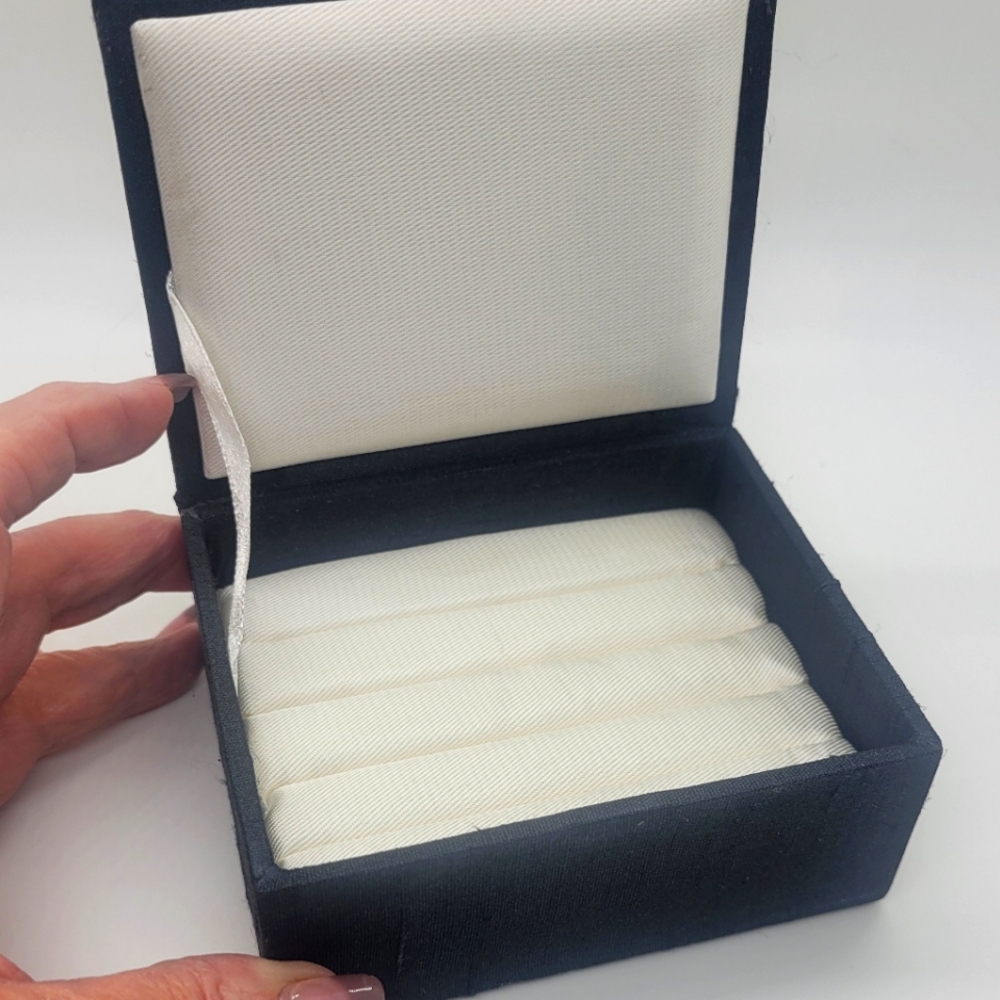 Black and White Silk Accessory Box